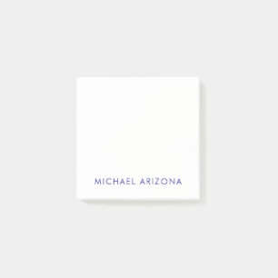 Modern Minimalist Simple Plain Own Name Post-it Notes