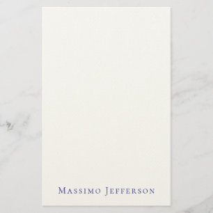 Modern Minimalist Simple Plain Own Name Stationery