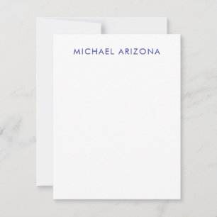 Modern Minimalist Simple Plain Own Name Thank You Card
