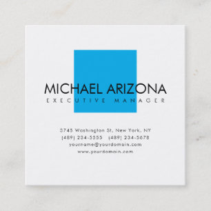 Modern Minimalist Simple Plain Square Business Card