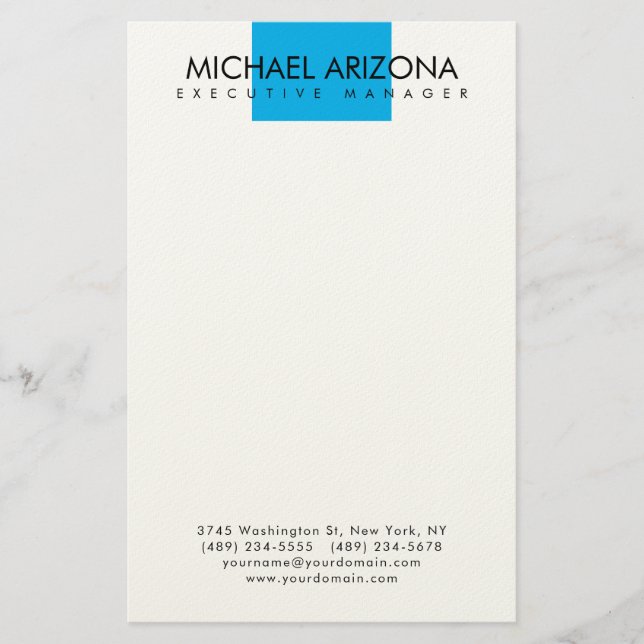 Modern Minimalist Simple Plain Stationery (Front)