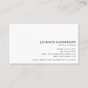 Modern Minimalist Simple Professional Black White Business Card
