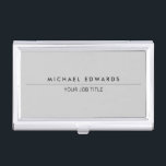 Modern minimalist simple professional light grey business card holder<br><div class="desc">Modern minimalistic simple professional light grey Business Card Holder.
You can easily change the text.
Use capitals and blanks between the letters.
If you need help,  you can send me a mail.</div>