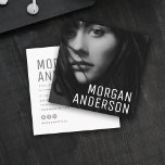 Modern Minimalist Simple Professional Photo<br><div class="desc">Unique and bold,  this modern business card is the striking in it's simplicity - update with your own photo,  contact information and social media handle on the back.</div>