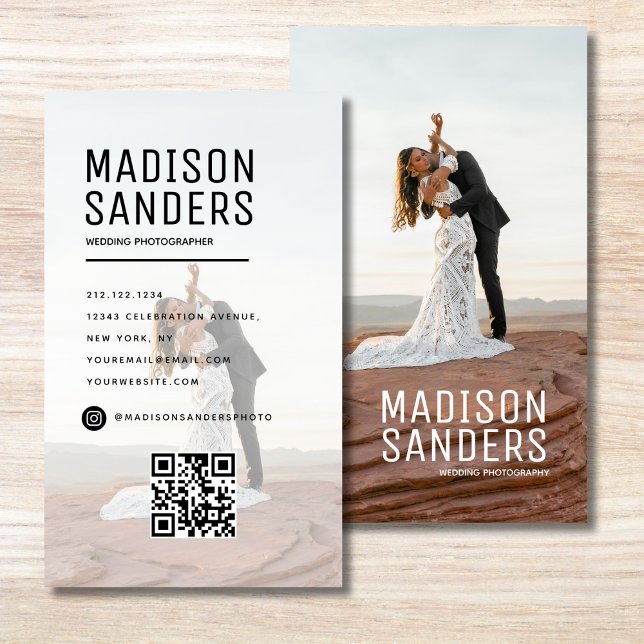 Modern Minimalist  Simple Professional Photo Business Card (Creator Uploaded)