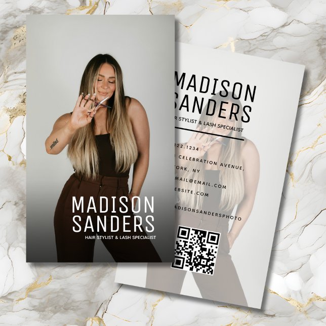 Modern Minimalist  Simple Professional Photo Business Card (Creator Uploaded)