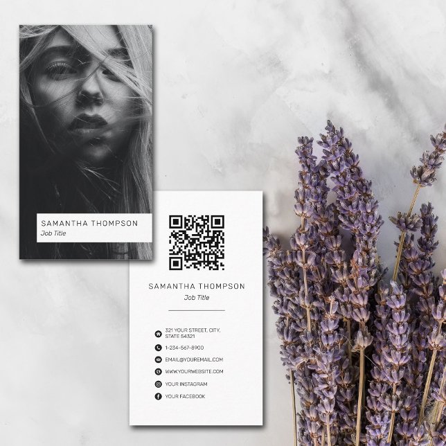 Modern Minimalist Simple Professional Photo Business Card (Creator Uploaded)