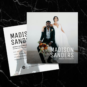 Modern Minimalist  Simple Professional Photo Square Business Card