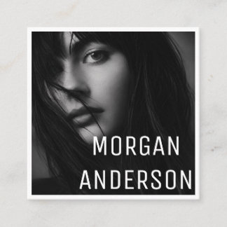 Modern Minimalist Simple Professional Photo Square Business Card