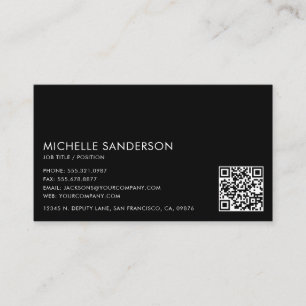 Modern Minimalist Simple Professional QR Code Business Card