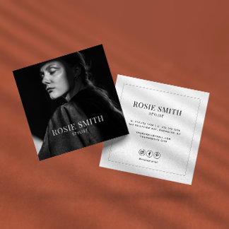 Modern Minimalist Simple Professional  Square Business Card