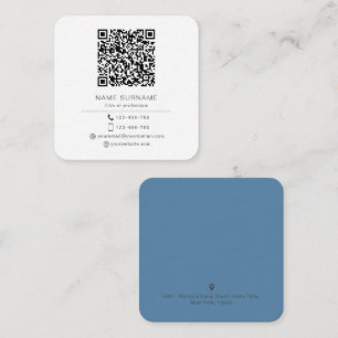 Modern Minimalist Simple QR code personal Square Business Card