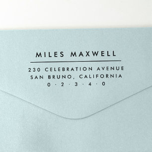 Modern Minimalist Simple Return Address Rubber Stamp
