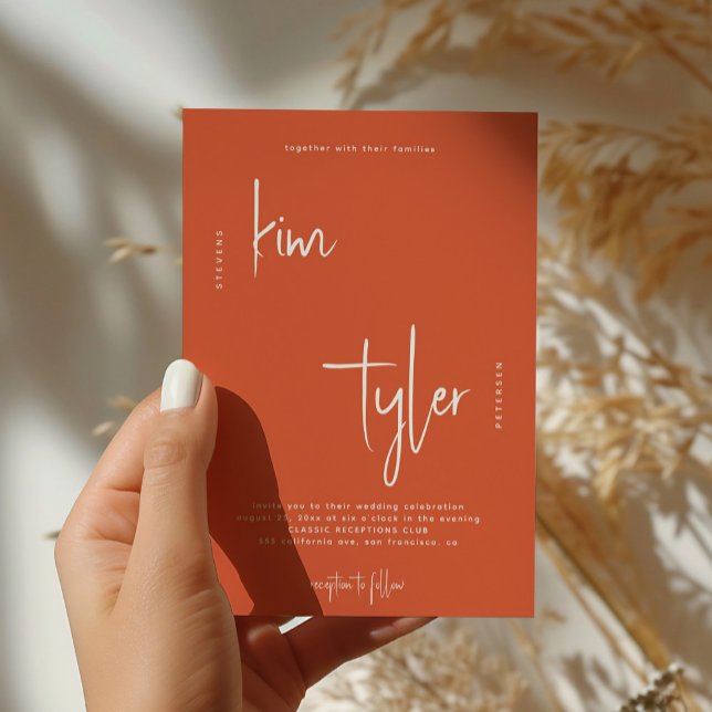 Modern minimalist simple signature script wedding invitation (Creator Uploaded)