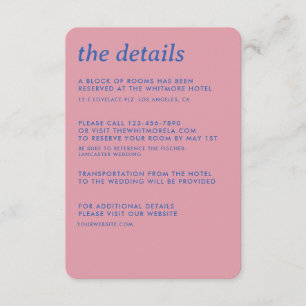 Modern Minimalist Simple Sleek Wedding Details Enclosure Card