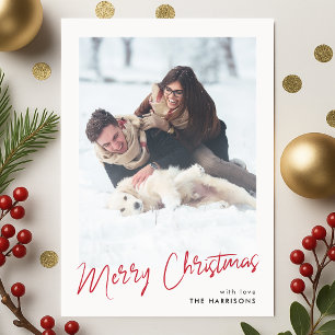 Modern Minimalist Simple Stylish Christmas Photo Holiday Card