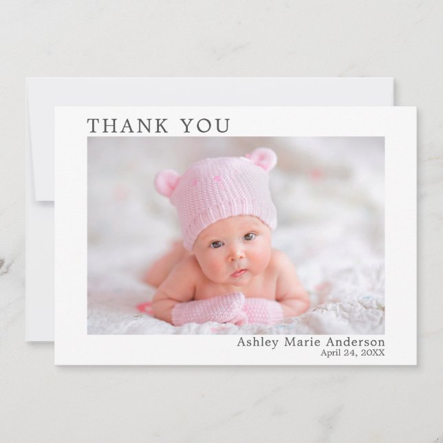 Modern Minimalist Simple Thank You New Baby (Front)