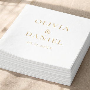 Modern Minimalist Simple Wedding Foil Napkins