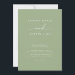 Modern Minimalist Simple Wedding Invitation<br><div class="desc">This is a modern minimalist, simple wedding invitation featuring a serif font and swooping calligraphy font. This elegant wedding invitation comes with an optional backside where you can display your own special photo. Edit all wording except for the "and(s)" on this invitation. All colours are also editable. ___________ For matching...</div>