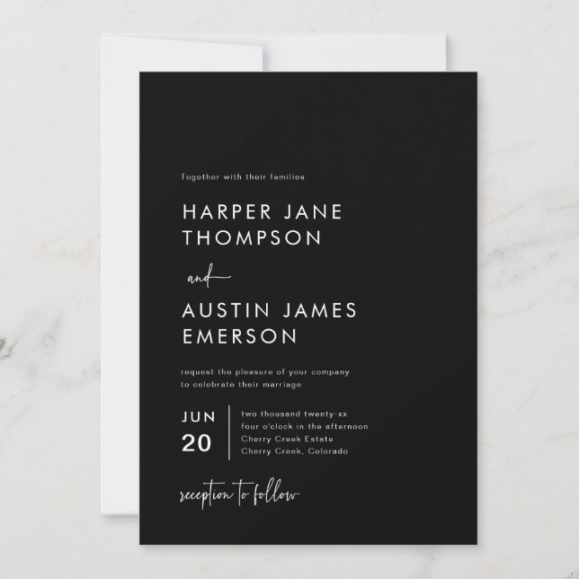 Modern Minimalist Simple Wedding Invitation (Front)