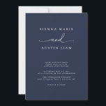 Modern Minimalist Simple Wedding Invitation<br><div class="desc">This is a modern minimalist, simple wedding invitation featuring a serif font and swooping calligraphy font. This elegant wedding invitation comes with an optional backside where you can display your own special photo. Edit all wording except for the "and(s)" on this invitation. All colours are also editable. ___________ For matching...</div>