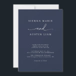 Modern Minimalist Simple Wedding Invitation<br><div class="desc">This is a modern minimalist, simple wedding invitation featuring a serif font and swooping calligraphy font. This elegant wedding invitation comes with an optional backside where you can display your own special photo. Edit all wording except for the "and(s)" on this invitation. All colours are also editable. ___________ For matching...</div>