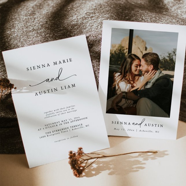 Modern Minimalist Simple Wedding Invitation (Creator Uploaded)