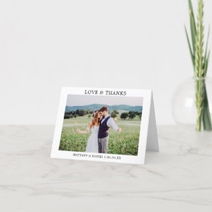 Modern Minimalist Simple Wedding Love Thanks Note Thank You Card