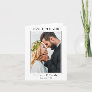 Modern Minimalist Simple Wedding Love Thanks Note Thank You Card