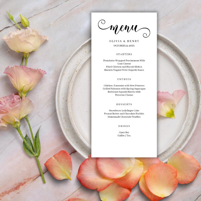 Modern Minimalist Simple Wedding Menu (Creator Uploaded)