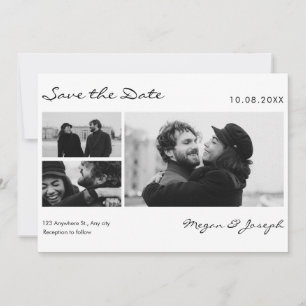 Modern minimalist simple wedding photo save the date