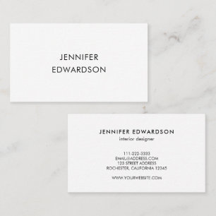 Modern minimalist simple white professional business card