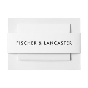 Modern Minimalist Sleek and Simple Wedding Invitation Belly Band