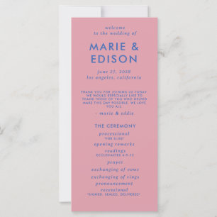 Modern Minimalist Sleek Simple Wedding Program