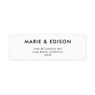 Modern Minimalist Sleek Wedding Return Address