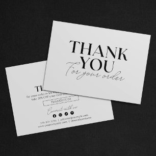 Modern Minimalist Small Business Coupon Thank You  Card