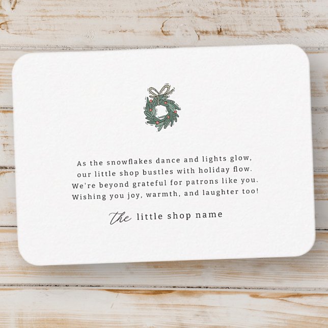 Modern Minimalist Small Business Holiday Thank You Card (Creator Uploaded)