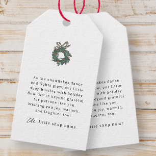 Modern Minimalist Small Business Holiday Thank You Gift Tags