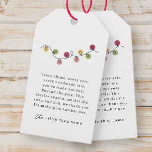 Modern Minimalist Small Business Holiday Thank You Gift Tags