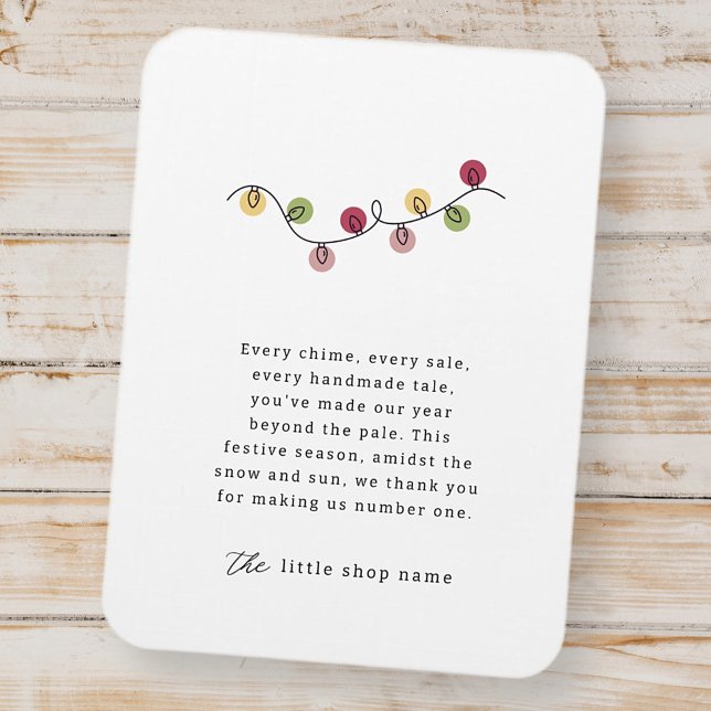 Modern Minimalist Small Business Holiday Thank You Magnet (Creator Uploaded)