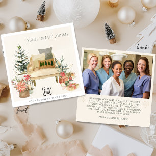 Modern Minimalist Small Business Logo Holiday Card