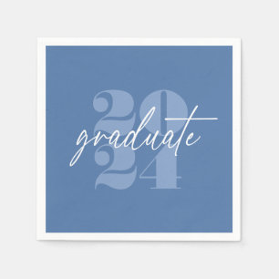 Modern Minimalist Soaring Grad Blue + White Napkin