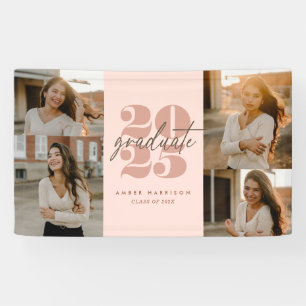 Modern Minimalist Soaring Grad Blush Pink Photo Banner