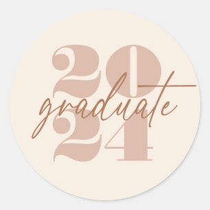 Modern Minimalist Soaring Grad   Cappuccino  Classic Round Sticker