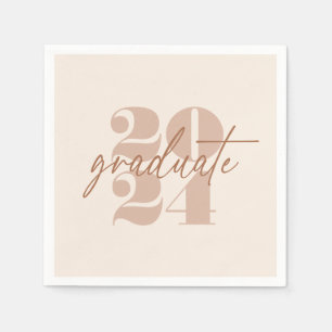 Modern Minimalist Soaring Grad Cappuccino Cream Napkin