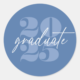 Modern Minimalist Soaring Grad | Royal Blue Classic Round Sticker