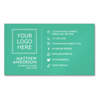 Modern Minimalist Social Media Logo Magnetic Business Card