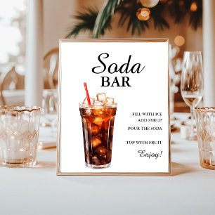 Modern Minimalist soda bar Summer Birthday sig Poster