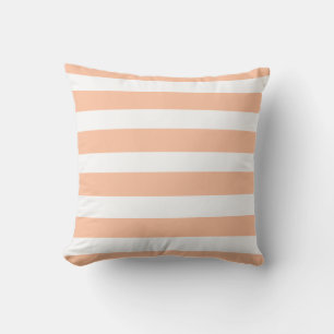 Modern minimalist soft orange peach white strips cushion