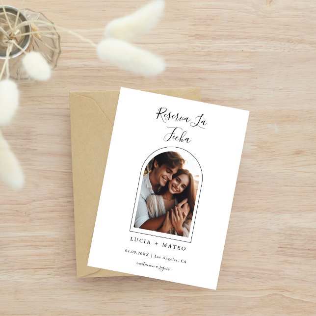 Modern Minimalist Spanish Wedding Photo Save The Date (Creator Uploaded)